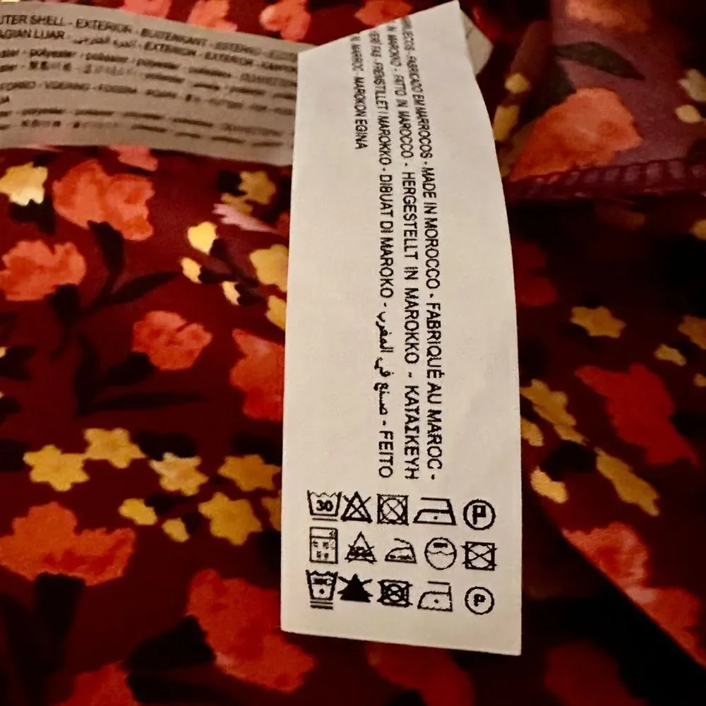ZARA Floral Maxi Dress Burgundy Floral Size XS • BLOGGER FAVORITE • - Picture 7 of 10